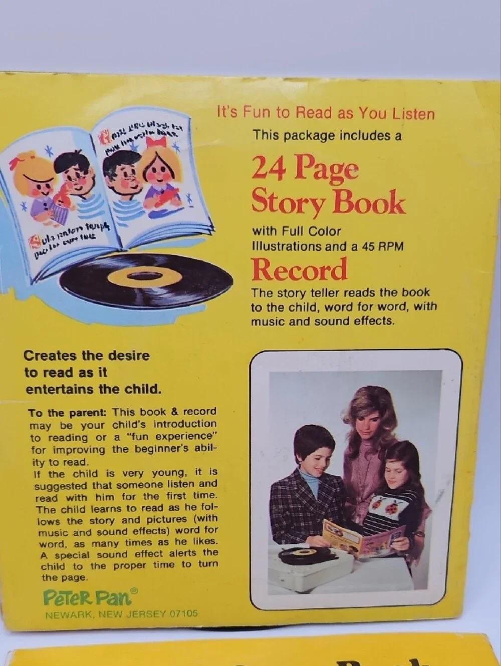 Vintage Lot 6 Vintage Book & Record Kids Variety 33 1/3 RPM & 45 RPM Collectible